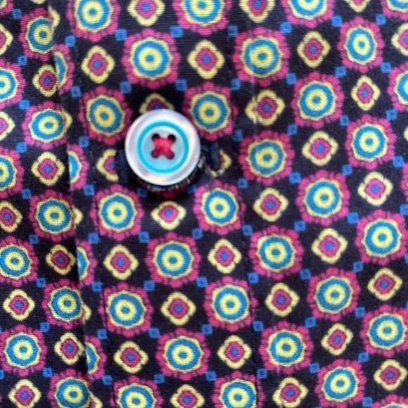 ROBERT Graham Luxury Dress Shirt Pink/Blues/Yellow Pattern Size XL - Picture 12 of 14